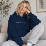 In My Prime Mother Era Oversize Hoodie – Lacivert – model üzerinde ön görünüm