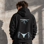 Blue Bikini Hoodie – Siyah – model üzerinde arka görünüm