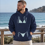 Blue Bikini Hoodie – Lacivert – model üzerinde ön görünüm