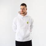 What The Fuck Is Kuzu Kulağı Hoodie – Beyaz – model üzerinde ön görünüm