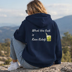 What The Fuck Is Kuzu Kulağı Hoodie – Lacivert – model üzerinde arka görünüm