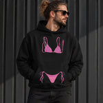 Pink Bikini Hoodie – Siyah – model üzerinde ön görünüm
