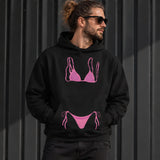 Pink Bikini Hoodie – Siyah – model üzerinde ön görünüm