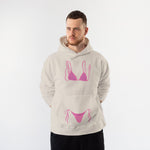 Pink Bikini Hoodie – Krem – model üzerinde ön görünüm
