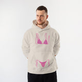 Pink Bikini Hoodie – Krem – model üzerinde ön görünüm