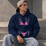 Pink Bikini Hoodie – Lacivert – model üzerinde ön görünüm
