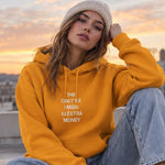 I Miss Is Extra Money Hoodie – Turuncu – model üzerinde ön görünüm