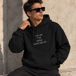 Before World War 3 Hoodie – Siyah – model üzerinde ön görünüm