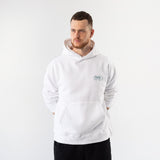 Café de Paris Hoodie – Beyaz – model üzerinde ön görünüm
