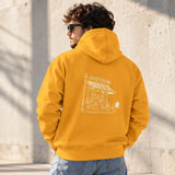 Café de Paris Hoodie – Turuncu – model üzerinde arka görünüm