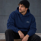 Café de Paris Hoodie – Lacivert – model üzerinde ön görünüm