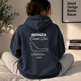 Monza Grand Prix Oversize Hoodie – Lacivert – model üzerinde arka görünüm