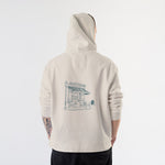 Café de Paris Hoodie – Krem – model üzerinde arka görünüm