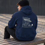 Café de Paris Hoodie – Lacivert – model üzerinde arka görünüm