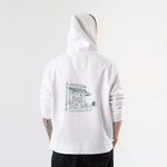 Café de Paris Hoodie – Beyaz – model üzerinde arka görünüm