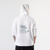 Café de Paris Hoodie – Beyaz – model üzerinde arka görünüm