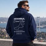 Türkiye Grand Prix Hoodie – Lacivert – model üzerinde arka görünüm