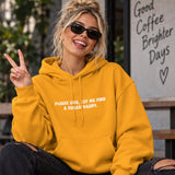 Please God Let Me Find A Sugar Daddy Hoodie – Turuncu – model üzerinde ön görünüm