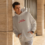Can We Fuck Hoodie – Krem – model üzerinde ön görünüm