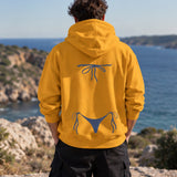 Navy Blue Bikini Hoodie – Turuncu – model üzerinde arka görünüm