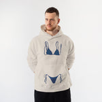 Navy Blue Bikini Hoodie – Krem – model üzerinde ön görünüm