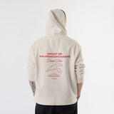 Spa-Francorchamps Grand Prix Hoodie – Krem – model üzerinde arka görünüm