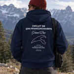 Spa-Francorchamps Grand Prix Hoodie – Lacivert – model üzerinde arka görünüm