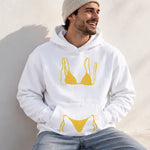 Yellow Bikini Hoodie – Beyaz – model üzerinde ön görünüm