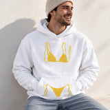 Yellow Bikini Hoodie – Beyaz – model üzerinde ön görünüm