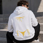Yellow Bikini Hoodie – Beyaz – model üzerinde arka görünüm