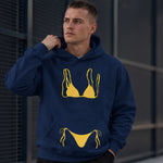 Yellow Bikini Hoodie – Lacivert – model üzerinde ön görünüm
