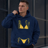 Yellow Bikini Hoodie – Lacivert – model üzerinde ön görünüm