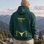 Yellow Bikini Hoodie – Koyu Yeşil – model üzerinde arka görünüm