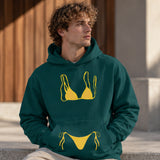 Yellow Bikini Hoodie – Koyu Yeşil – model üzerinde ön görünüm