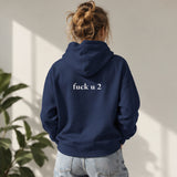 FUCK U Hoodie – Lacivert – model üzerinde arka görünüm