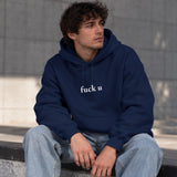 FUCK U Hoodie – Lacivert – model üzerinde ön görünüm