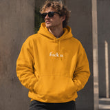 FUCK U Hoodie – Turuncu – model üzerinde ön görünüm