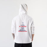 Saint Tropez Sailing Club Hoodie – Beyaz – model üzerinde arka görünüm
