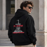 Saint Tropez Sailing Club Hoodie – Siyah – model üzerinde arka görünüm