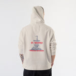 Saint Tropez Sailing Club Hoodie – Krem – model üzerinde arka görünüm