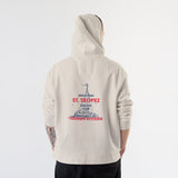 Saint Tropez Sailing Club Hoodie – Krem – model üzerinde arka görünüm