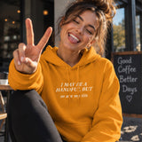 My Tits Hoodie – Turuncu – model üzerinde ön görünüm