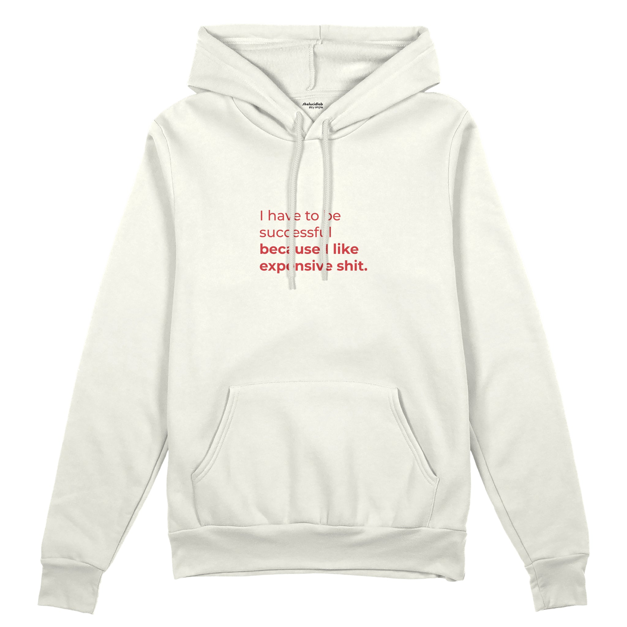 I Like Expensive Shit Oversize Hoodie - Beyaz - ön görünüm