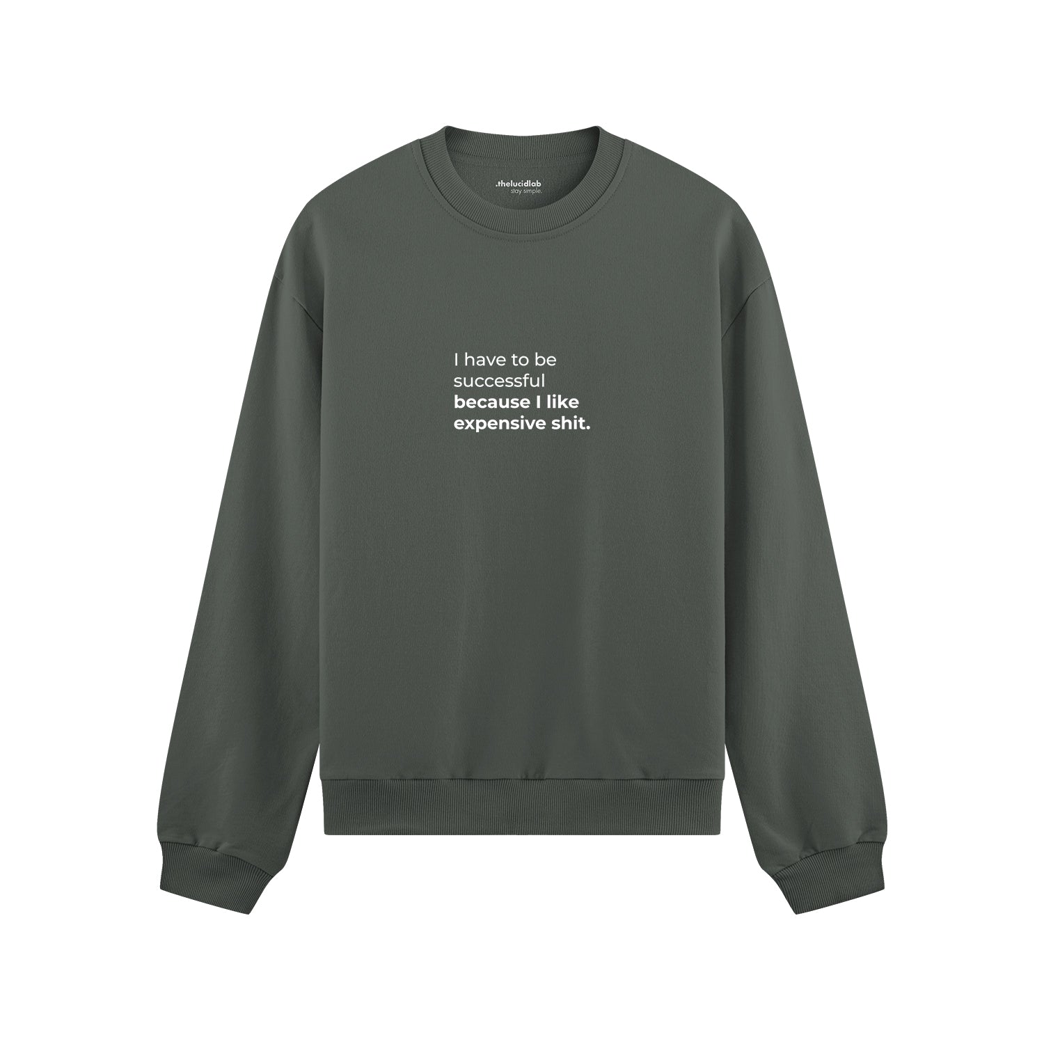 I Like Expensive Shit Oversize Sweatshirt - Antrasit - ön görünüm