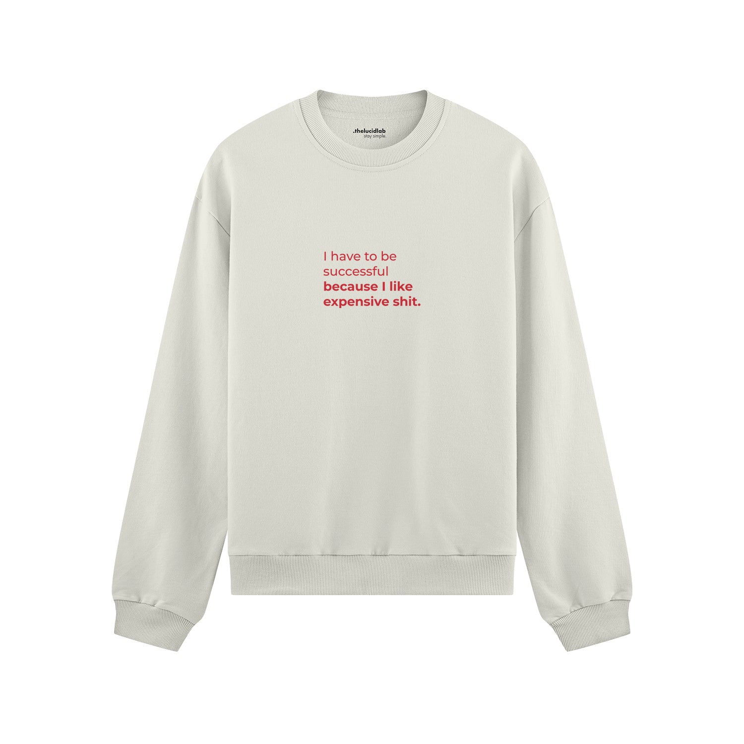 I Like Expensive Shit Oversize Sweatshirt - Beyaz - ön görünüm