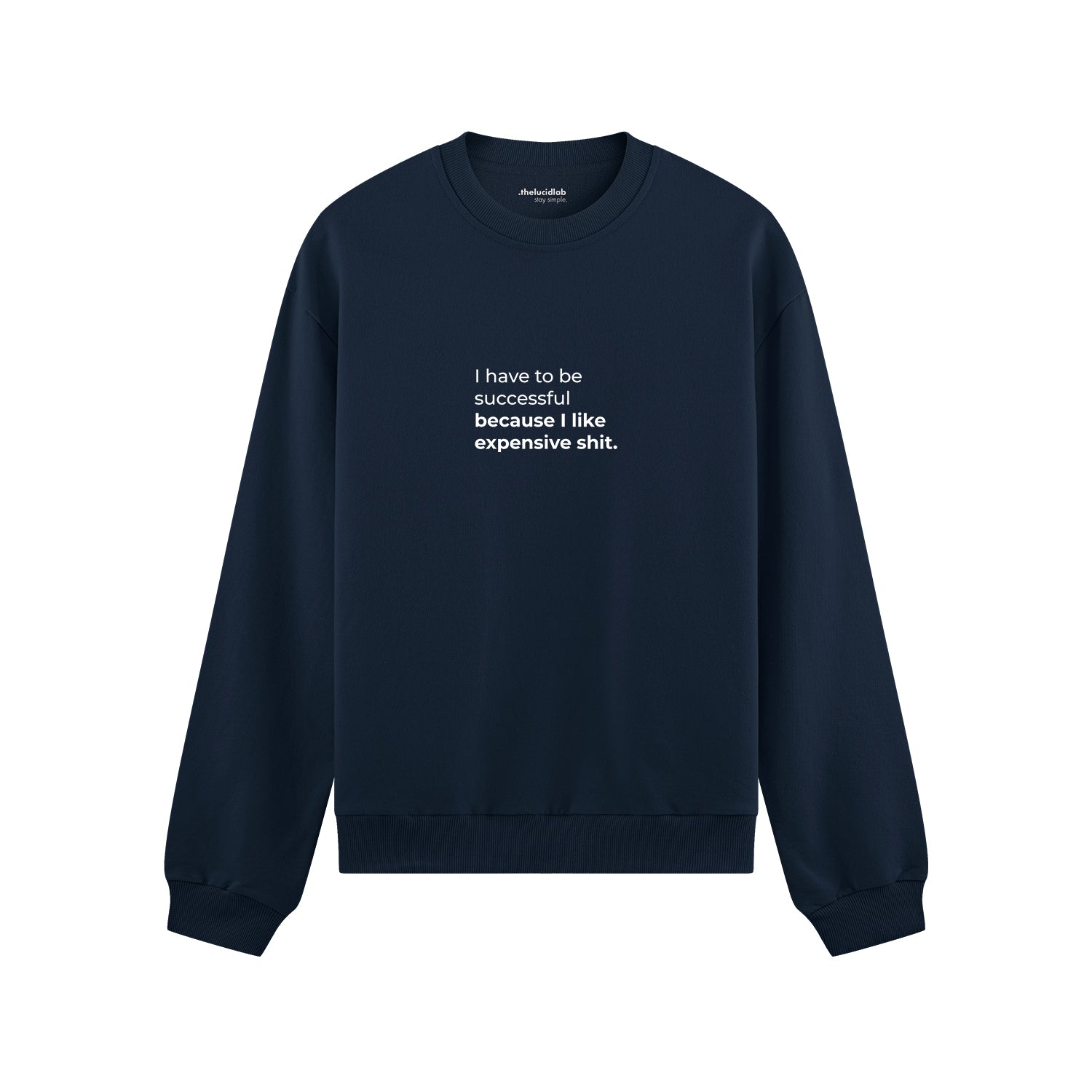 I Like Expensive Shit Oversize Sweatshirt - Lacivert - ön görünüm