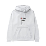 I Love Hot Dads Hoodie - Beyaz - ön görünüm