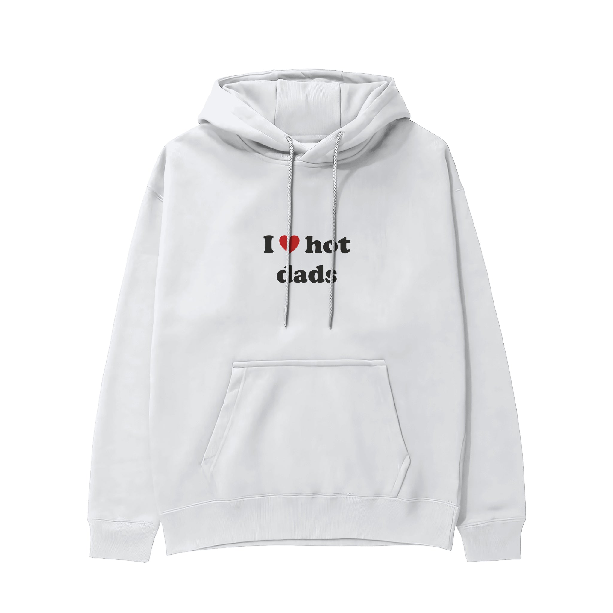 I Love Hot Dads Hoodie - Beyaz - ön görünüm