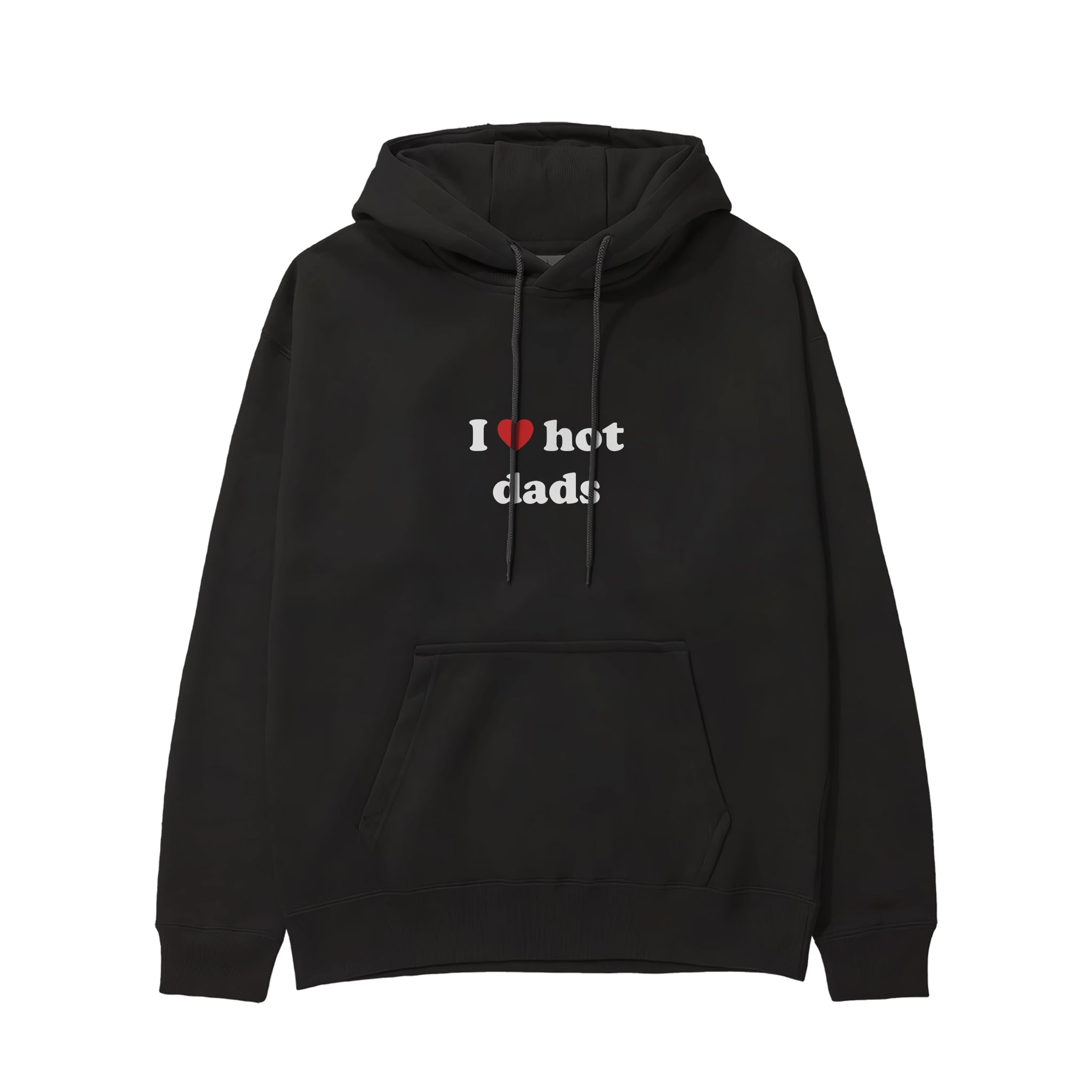 I Love Hot Dads Hoodie - Siyah - ön görünüm