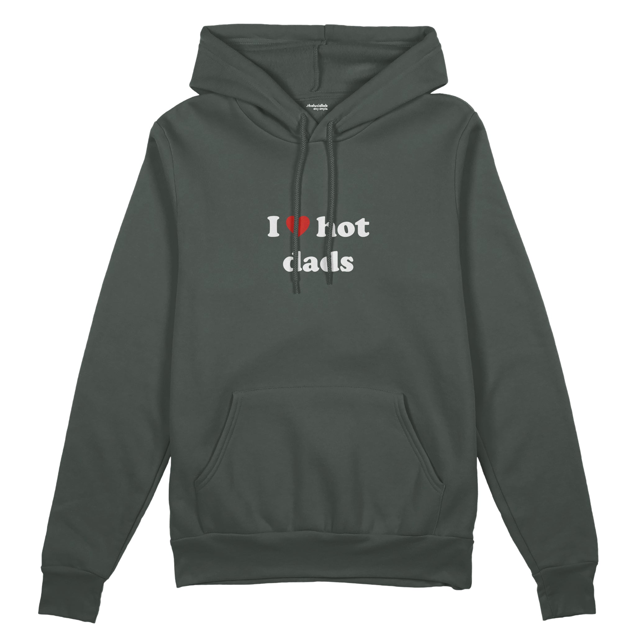 I Love Hot Dads Oversize Hoodie - Antrasit - ön görünüm